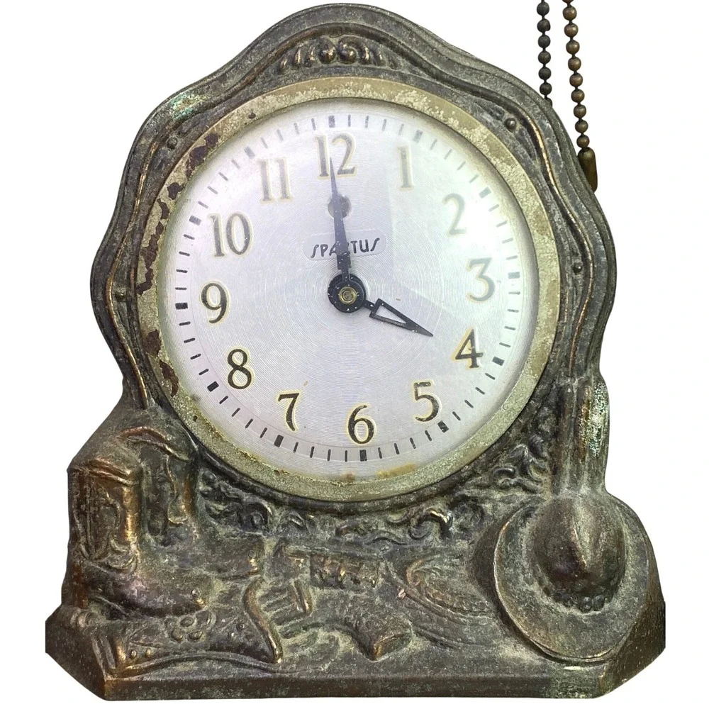 Vintage Galter Products Co Spartus Mantel Clock Electric Horse‎ Country Western